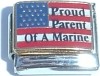 Proud parent of a marine on US flag 9mm Italian charm - Click Image to Close